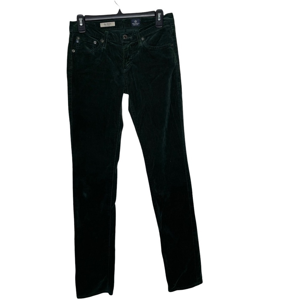Anthropologie AG Slim Straight Stevie Corduroy Pant in Holly Green Size 26